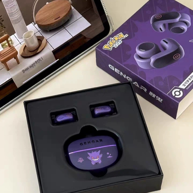 Bluetooth Headset On Ear - アニメポケモンゲンガーフィギュア Bluetoothイヤークリップヘッドセット HiFiステレオ ワイヤレススポーツゲームイヤホン 長時間バッテリー寿命 トレンドギフト
