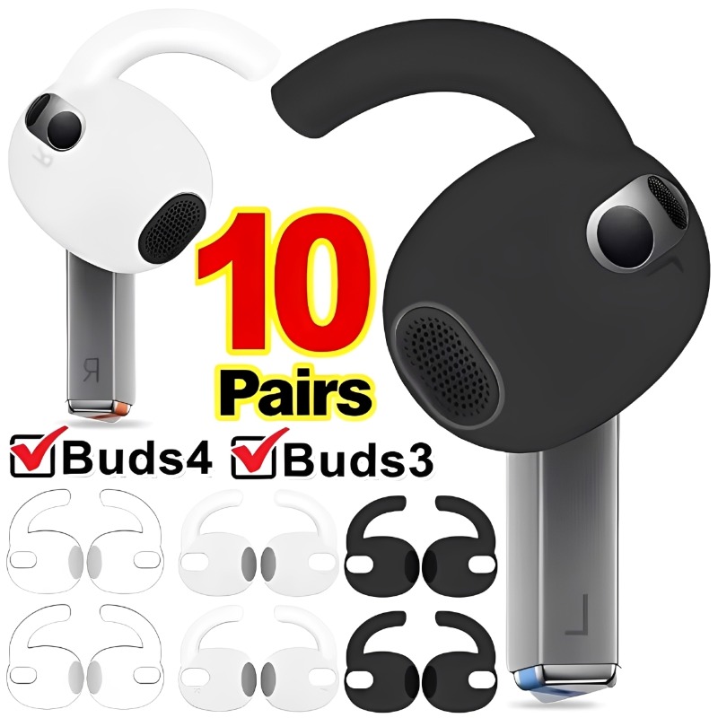 Silicone Ear Tip Replacement - 1-10ペア 交換用シリコン製スポーツイヤーフック ウィングチップ Samsung Galaxy Buds