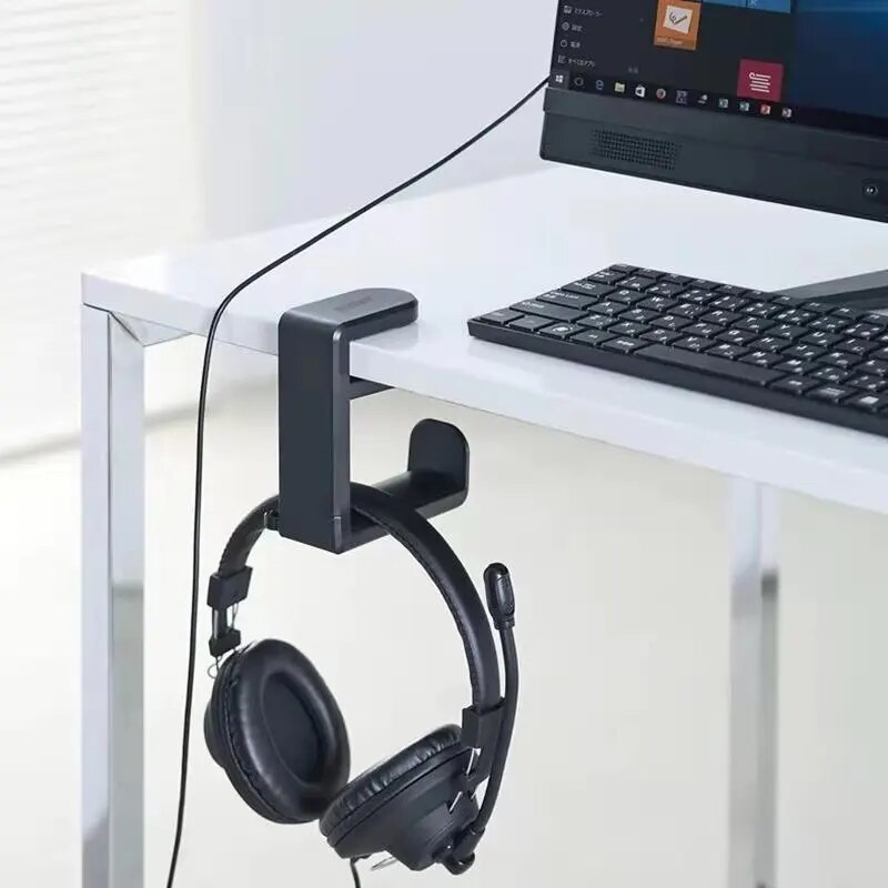 ノックなしテーブルクリップフックイヤホンホルダー360度回転 - Headphone Stand Desk のレビューと価格