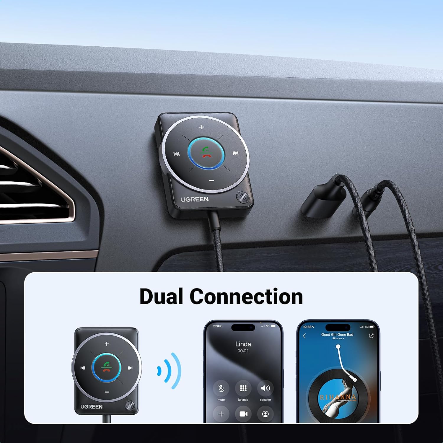 UGREEN Bluetooth 5.4 Auxカーアダプタ - Bluetooth Adapter Receiver のレビューと価格